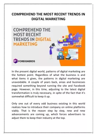 Comprehend The Most Recent Trends In Digital Marketing