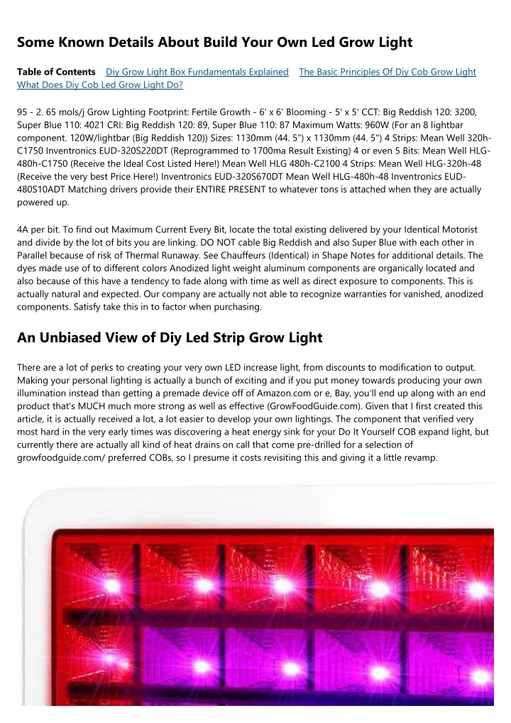some known details about build your own led grow