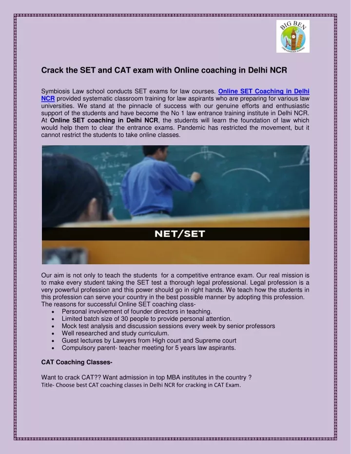 crack the set and cat exam with online coaching