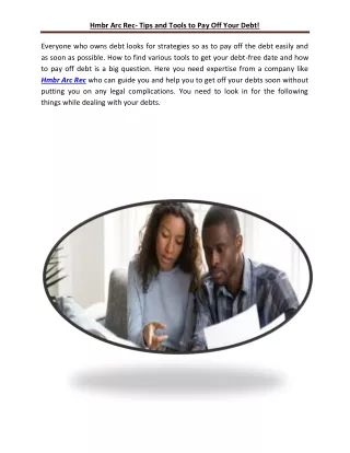 hmbr arc rec tips and tools to pay off your debt