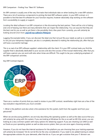 erp comparison finding your best fit software