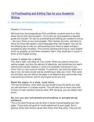 10 proofreading and editing tips for your