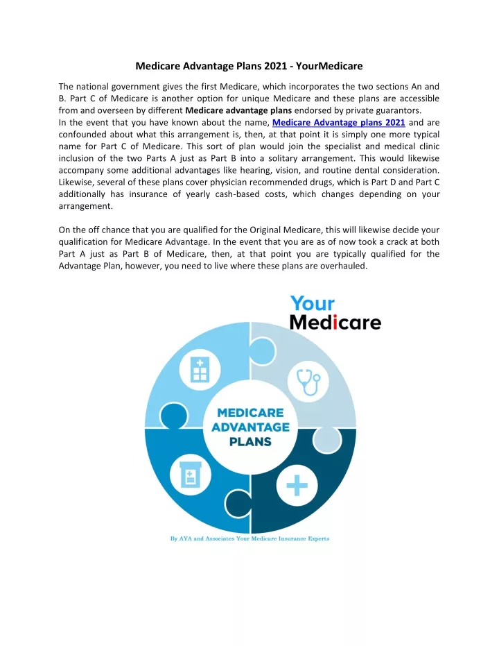 medicare advantage plans 2021 yourmedicare