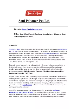 soni polymer pvt ltd