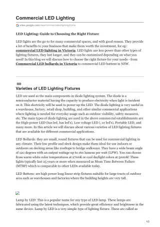 LED Lighting Guide to Choosing the Right Fixture