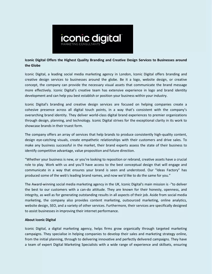 iconic digital offers the highest quality