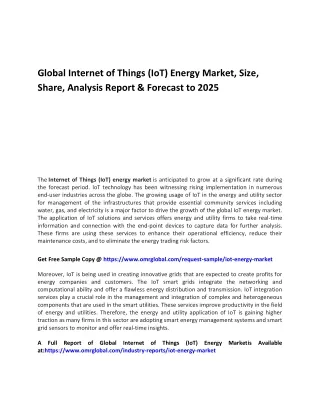 global internet of things iot energy market size