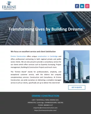 Transforming Lives by Building Dreams