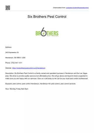 Six Brothers Pest Control