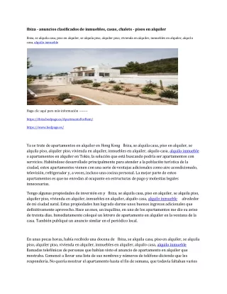 Ibiza - anuncios clasificados de inmuebles, casas, chalets - pisos en alquiler