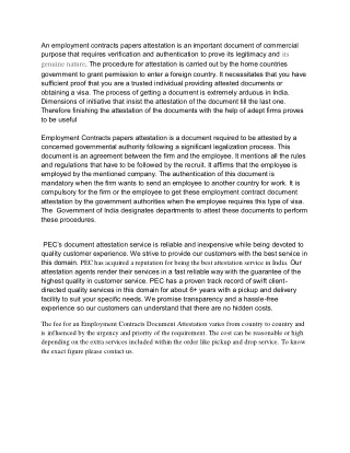 Employment Contracts Document Attestation