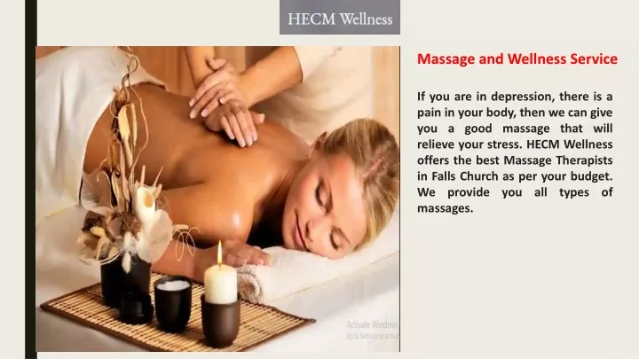 massage and wellness service