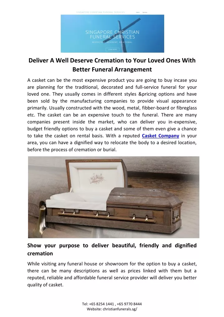 deliver a well deserve cremation to your loved