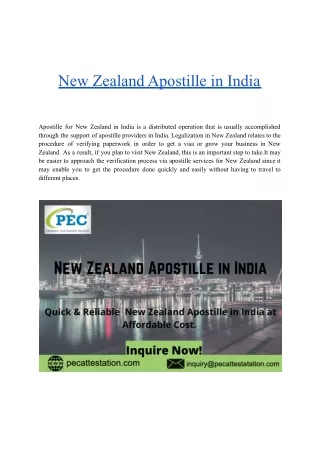 New Zealand Apostille in India