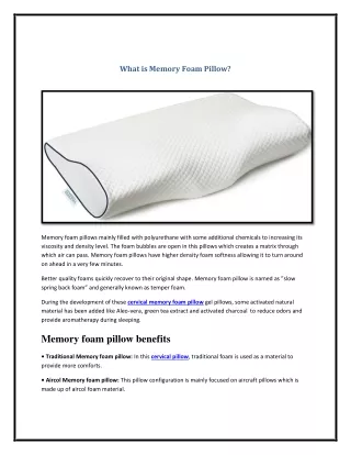 what is memory foam pillow