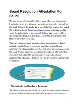 board resolution attestation for saudi