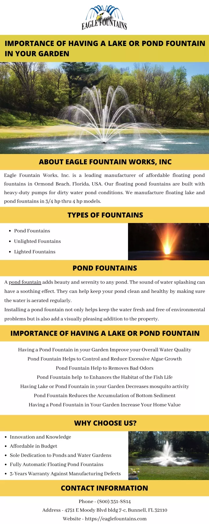 importance of having a lake or pond fountain