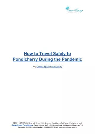 How to Travel Safely to Pondicherry During the Pandemic