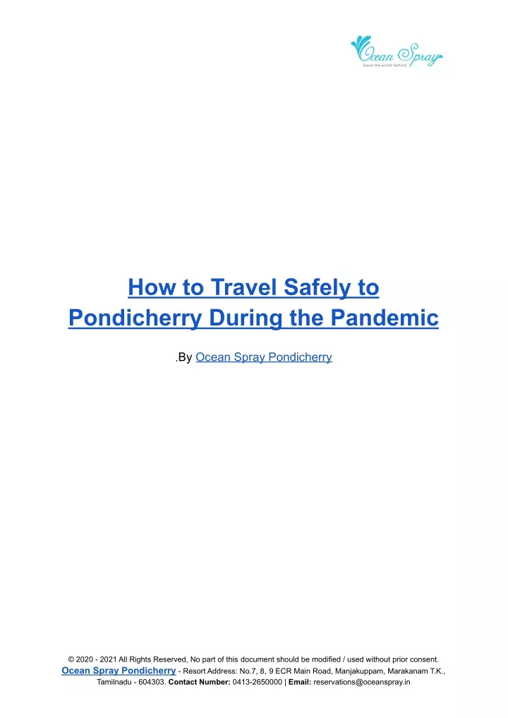 how to travel safely to pondicherry during