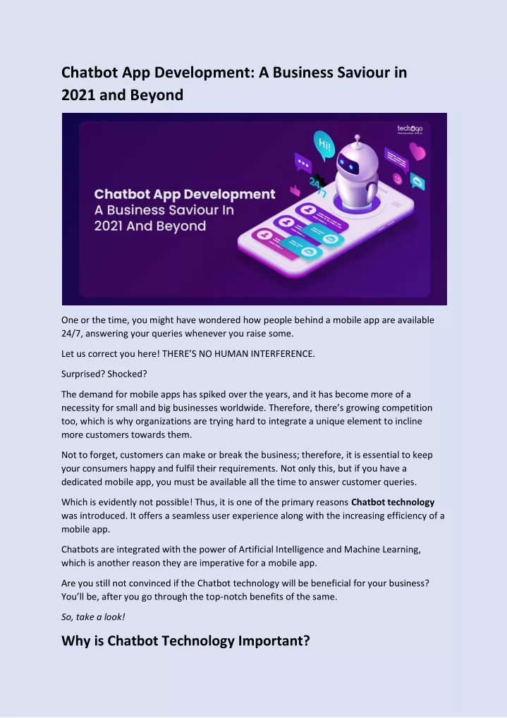 chatbot app development a business saviour