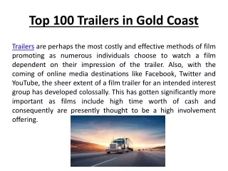 Top 100 Trailers in Gold Coast.