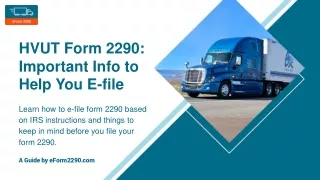 HVUT Form 2290_ Important Info to Help You E-file