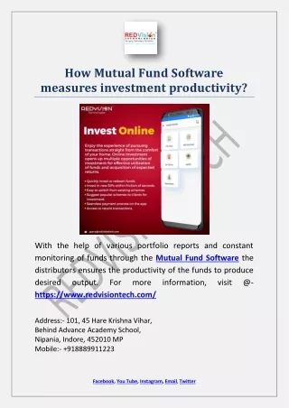 how mutual fund software measures investment