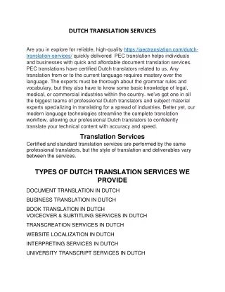 dutch translation services
