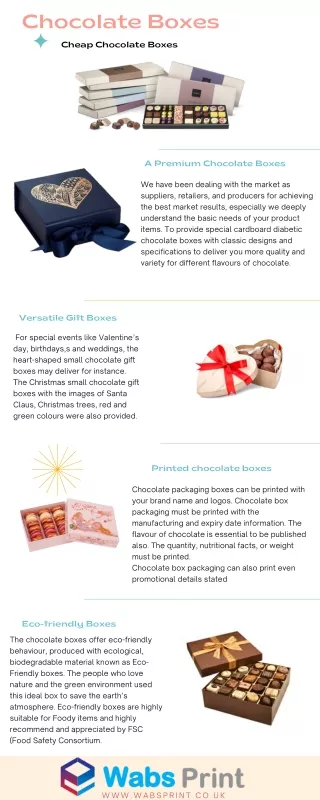 Wabs Print & Packaging Offering Custom Chocolate boxes in the UK