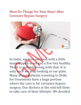 must do things for your heart after coronary