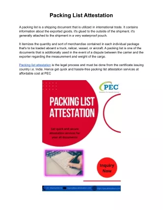 Packing List Attestation