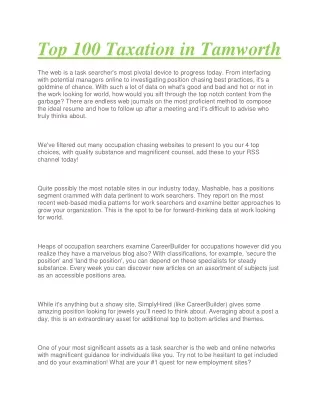 Top 100 Taxation in Tamworth