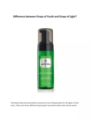 difference between drops of youth and drops