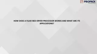 how does a fluid bed dryer processor works