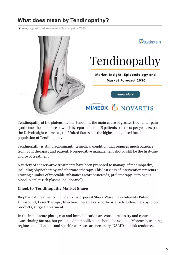what does mean by tendinopathy