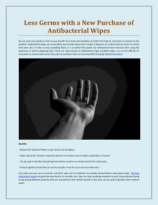 less germs with a new purchase of antibacterial