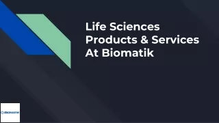 Life Sciences Products & Services At Biomatik