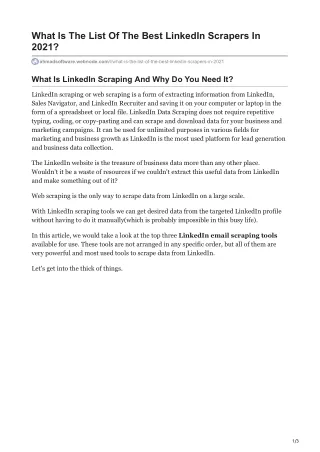 what is the list of the best linkedin scrapers
