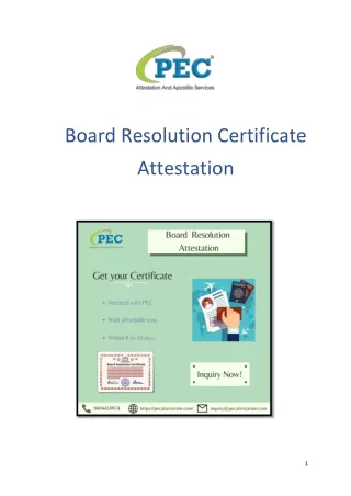 Board Resolution Attestation