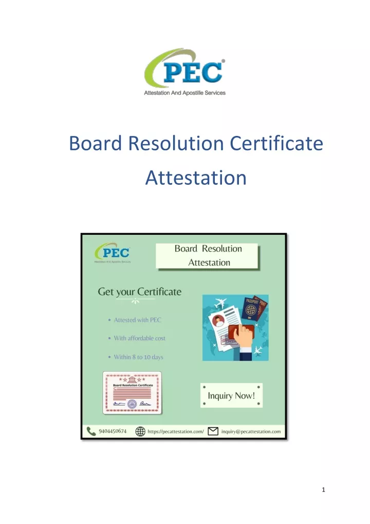 board resolution certificate