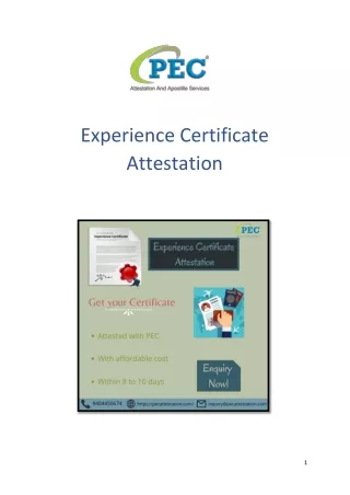 Experience Certificate Attestation