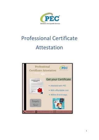 Professional Certificate Attestation