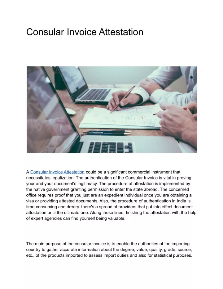 consular invoice attestation