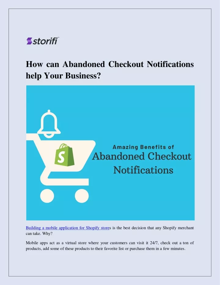 how can abandoned checkout notifications help