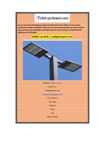 do you know how led lighting solutions benefit
