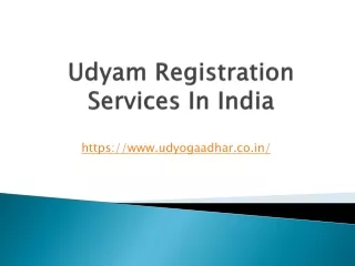 Udyam Registration Services In India
