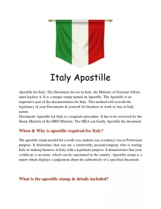 Italy Apostille