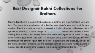 Best Designer Rakhi Collections For Brothers