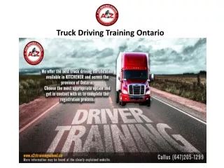 Truck Driving Training Ontario