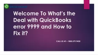 What is QuickBooks Banking Error 9999?How to Resolve it?